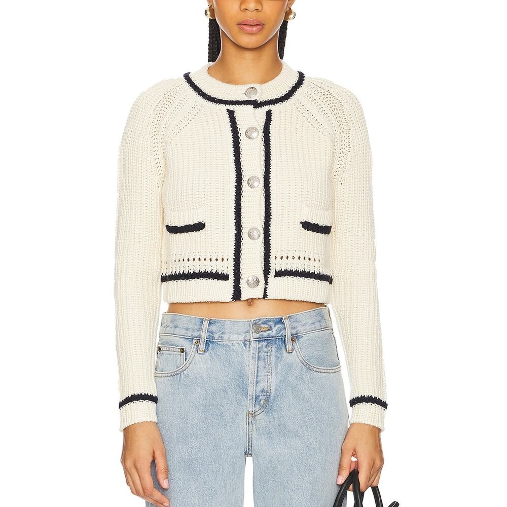 Ba&sh Textured Beige Beatrice Cardigan Size XS